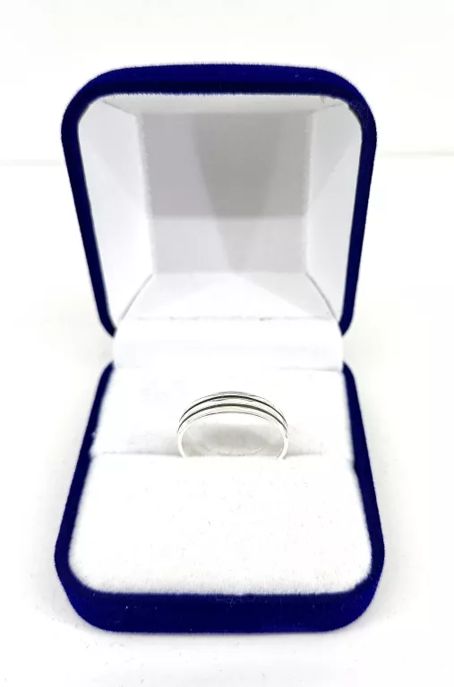 NIETUZINKOWY SREBRNA OBRĄCZKA Z PASKAMI 925 1.98G