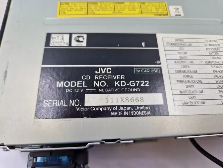 RADIO SAMOCHODOWE JVC KD-G722