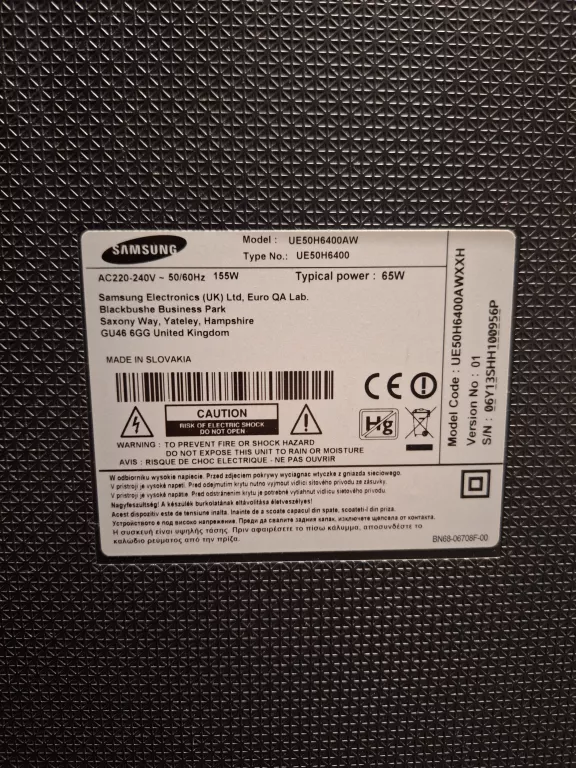 TELEWIZOR SAMSUNG UE50H6400AW +PILOT
