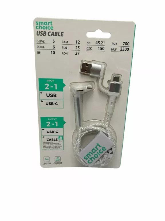 SMART CHOICE USB CABLE BIAŁY