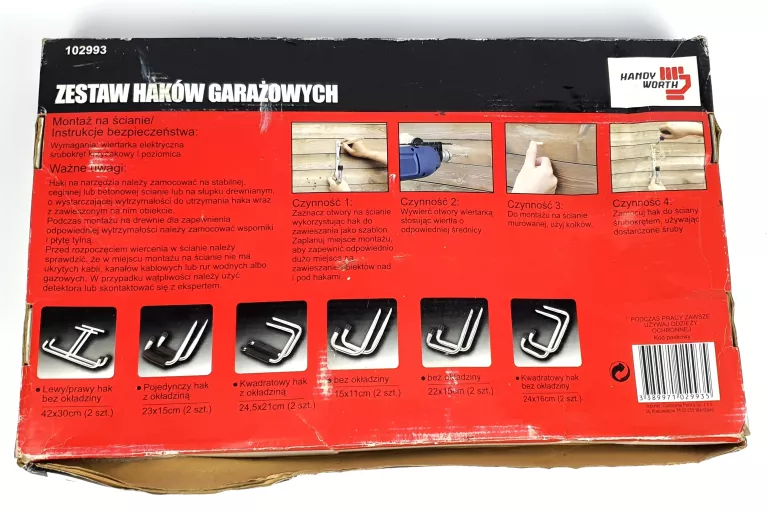 HANDY WORTH 12 CZĘŚCIOWY ZESTAW OCYNKOWANYCH HAKÓW DO ZAWIESZANIA NARZĘDZI