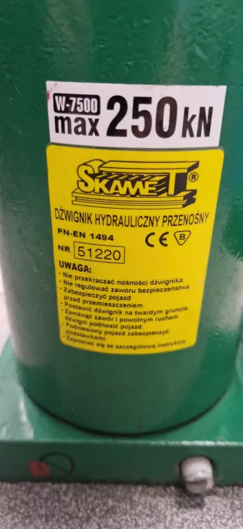 PODNOŚNIK HYDRAULICZNY SKAMET W-7500 UDŹWIG 25 TON