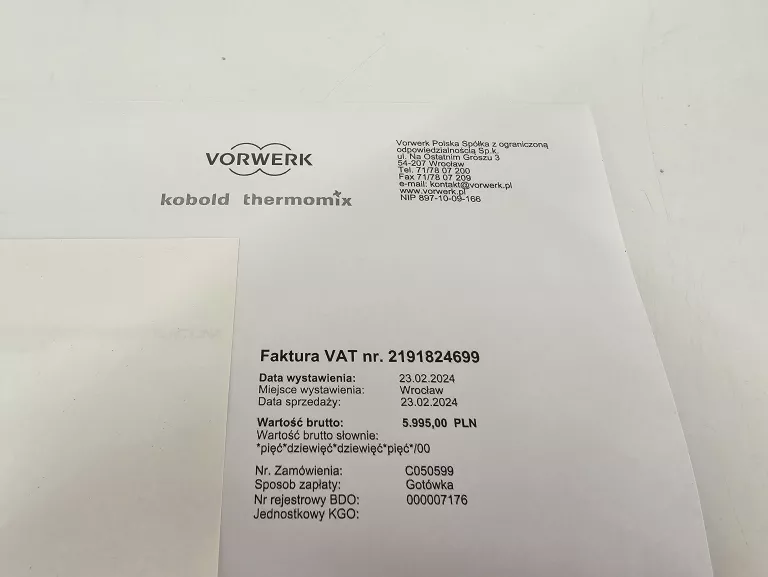 ROBOT THERMOMIX TM6 VORWERK GWARANCJA