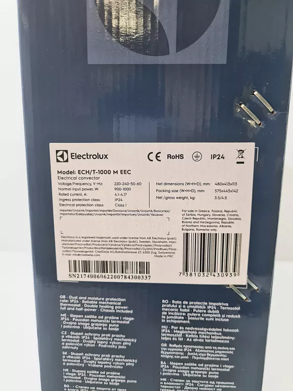 ELECTROLUX ECH/T-1000 M EEC GRZEJNIK ELEKTRYCZNY