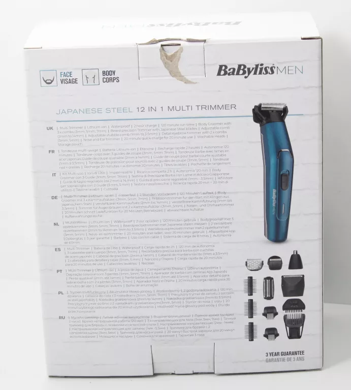 TRYMER BABYLISS MT890E (JAPOŃSKA STAL) 12W1
