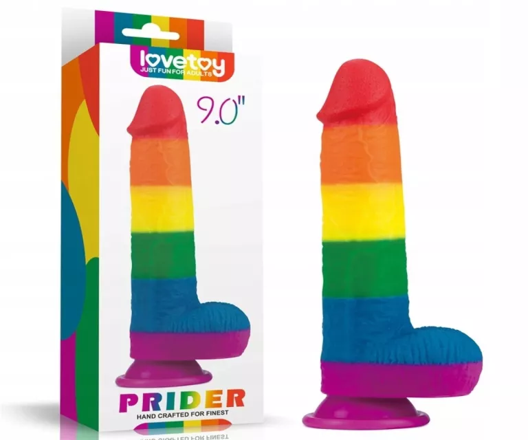 DILDO TĘCZOWE ELASTYCZNE Z PRZYSSAWKĄ 22,5 CM