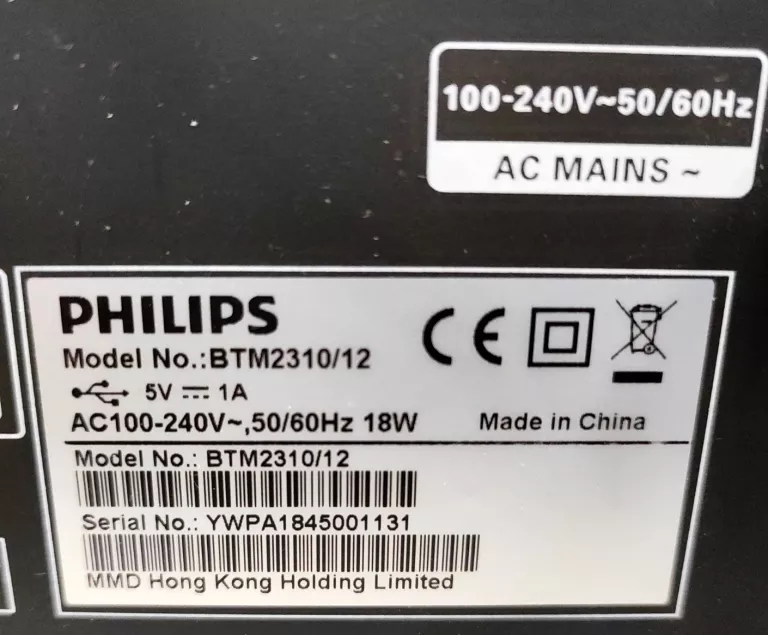 PHILIPS WIEŻA BTM2310 CD/MP3/USB/BLUETOOTH AUX + PILOT