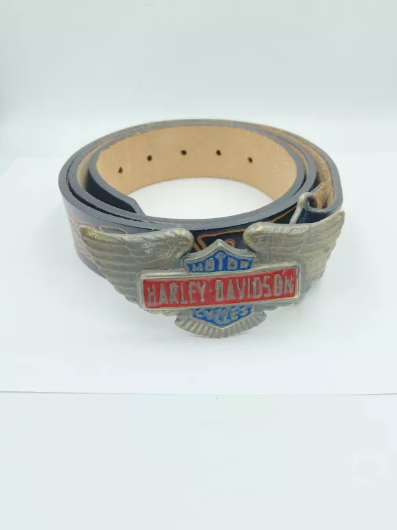 PASEK DO SPODNI SKÓRZANY HARLEY DAVIDSON TŁOCZONY 38 MADE IN USA
