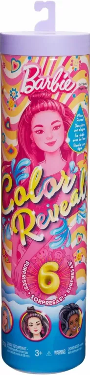 LALKA BARBIE KOLOROWA NIESPODZIANKA KOLOROWE WZORY COLOR REVEAL HRK06