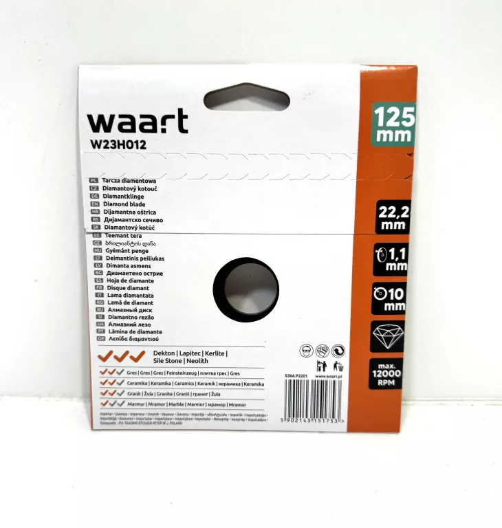 WAART TARCZA DIAMENTOWA DO DEKTONU GRESU KAMIENIA 125MM