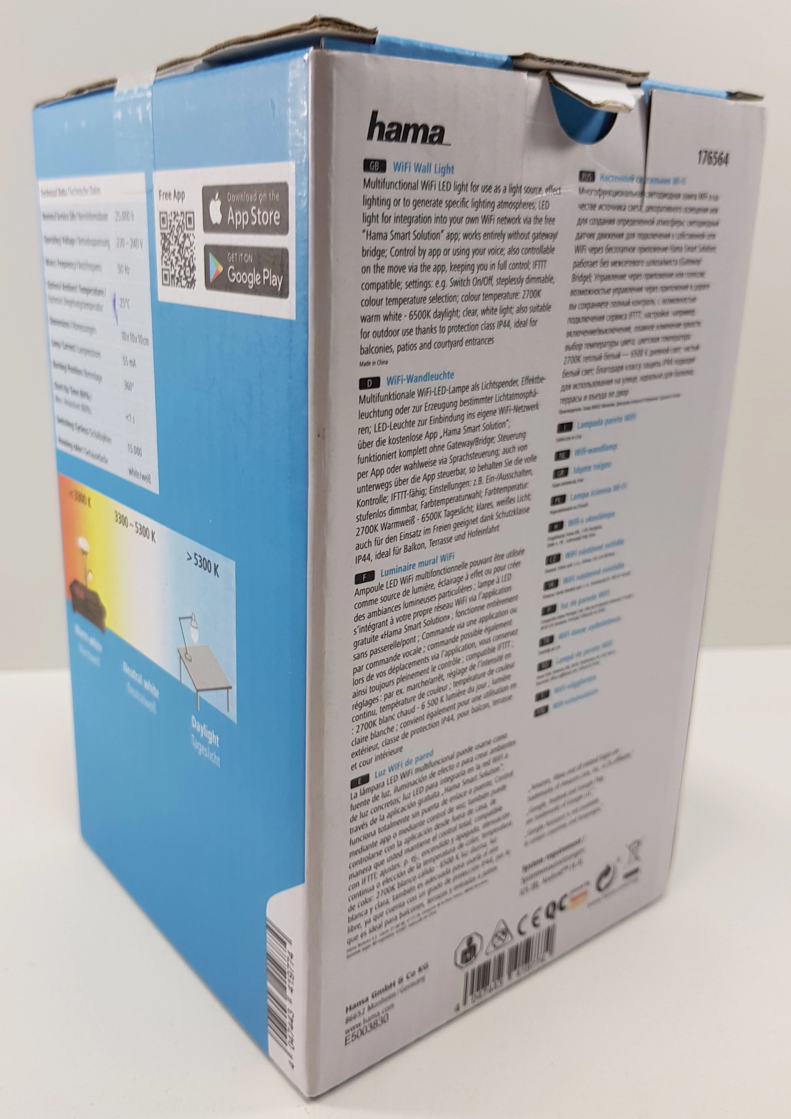 lampa-wifi-hama-176564-led-kinkiet-jak-nowa-kpl-rodzaj-reflektor-scienny