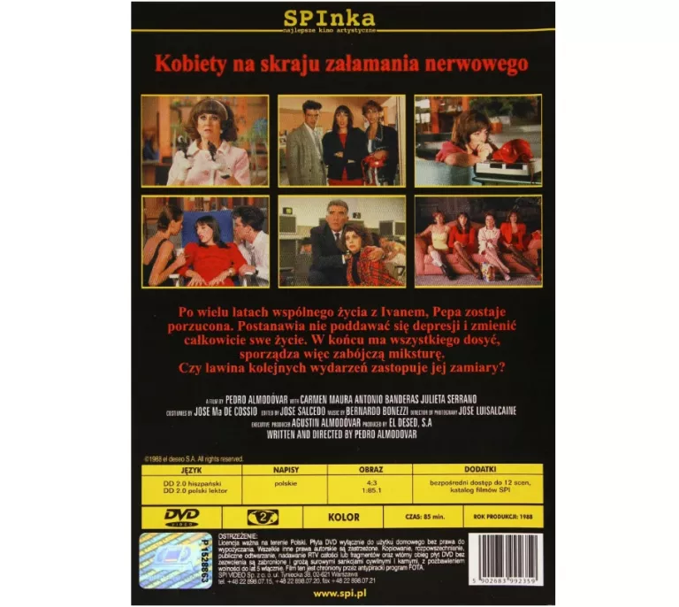 FILM DVD KOBIETY NA SKRAJU ZAŁAMANIA NERWOWEGO FOLIA