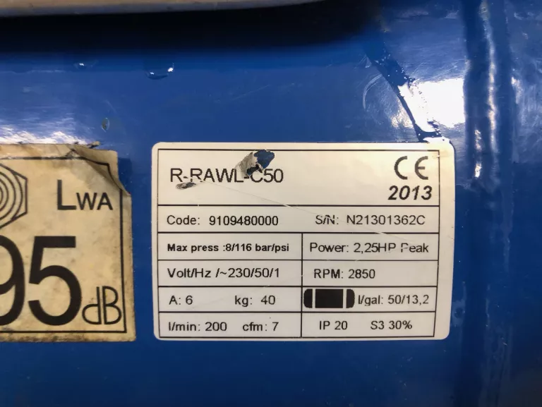 KOMPRESOR RAWLPLUG R-RAWL-C50 KOMPRESOR OLEJOWY 50L 8BAR