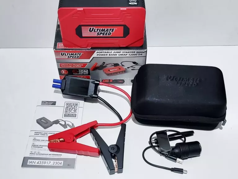 ULTIMATE SPEED MOBILNE URZĄDZENIE ROZRUCHOWE Z POWERBANKIEM 12 000 MAH