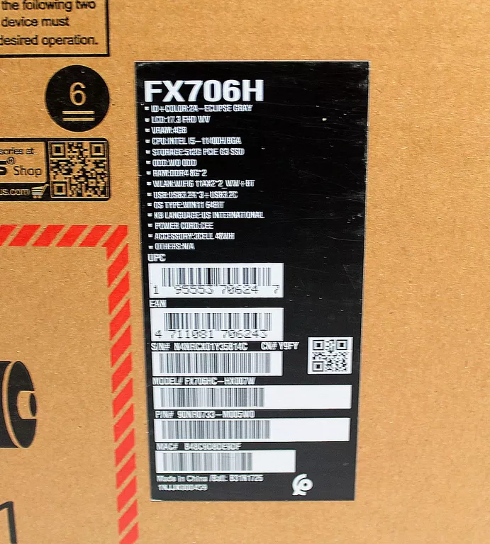 LAPTOP ASUS TUF GAMING F17 FX706H