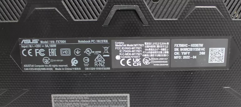 LAPTOP ASUS TUF GAMING F17 FX706H