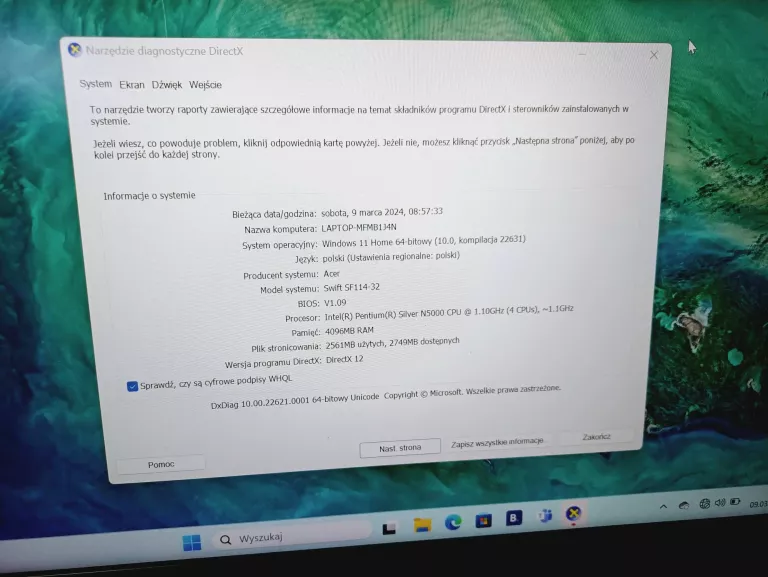 LAPTOP ACER SWIFT 1 4G/128GB