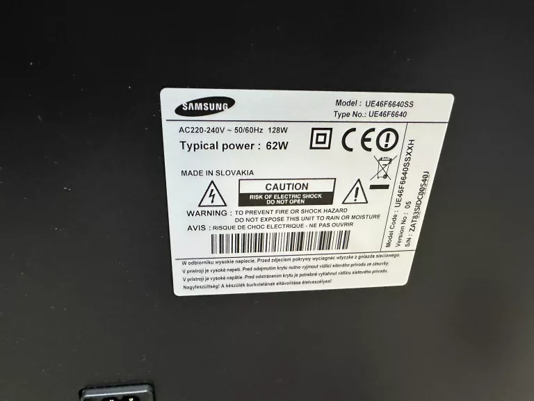 TELEWIZOR SAMSUNG UE46F6640SS