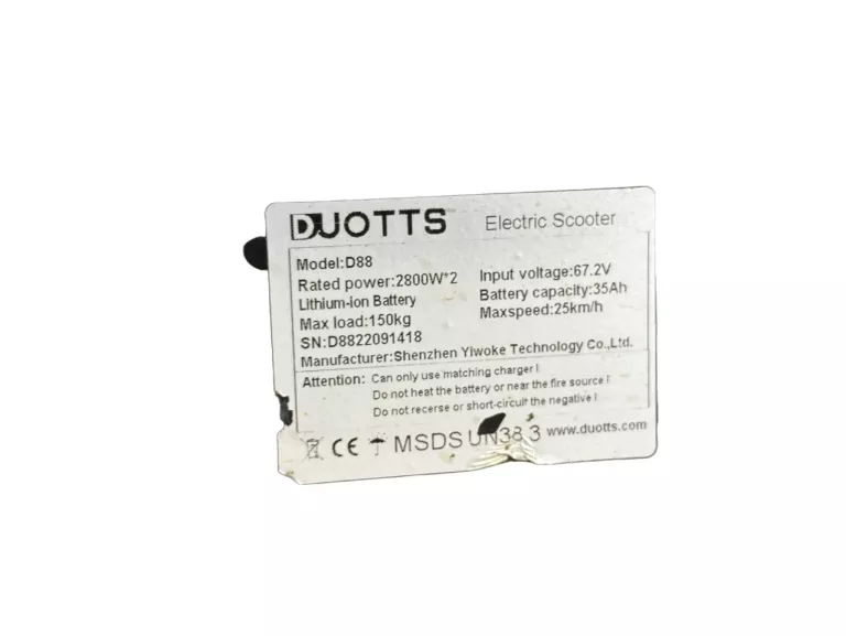 HULAJNOGA ELEKTRYCZNA DUOTTS X-TRON D88 5600W 35AH DO SERWISU !