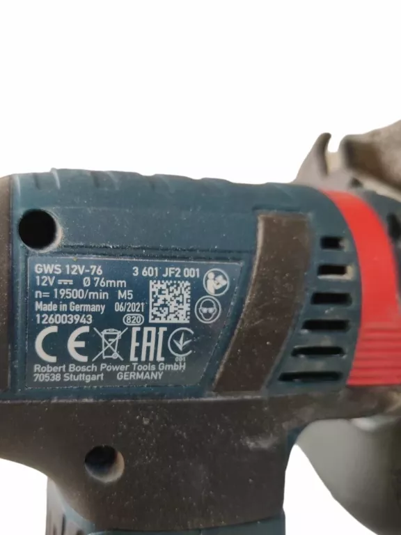 BOSCH GWS 12V-76 PROFESSIONAL AKUMULATOROWA SZLIFIERKA KĄTOWA