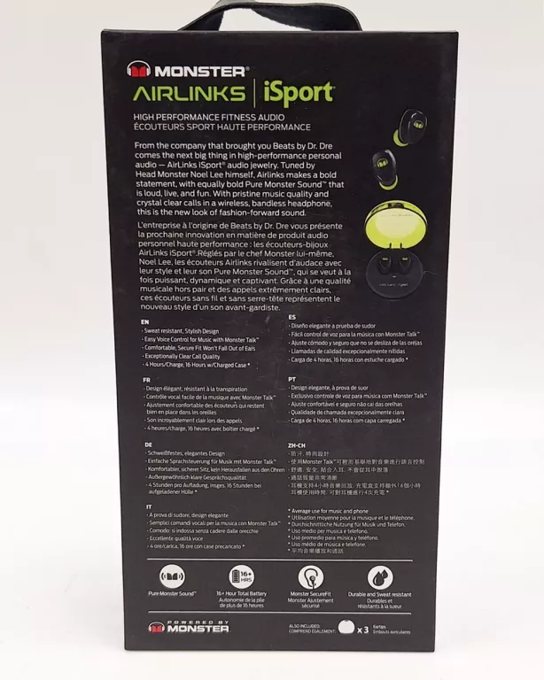SPORTOWE SŁUCHAWKI MONSTER ISPORT AIRLINK BT
