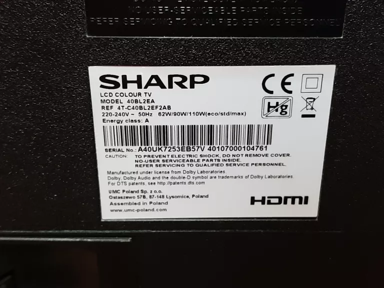TELEWIZOR SHARP 40BL2EA