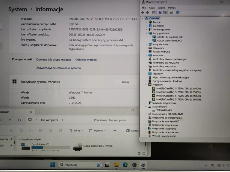 LAPTOP LENOVO IDEAPAD 3 8/256GB SSD I5 7TH GEFORCE 940MX