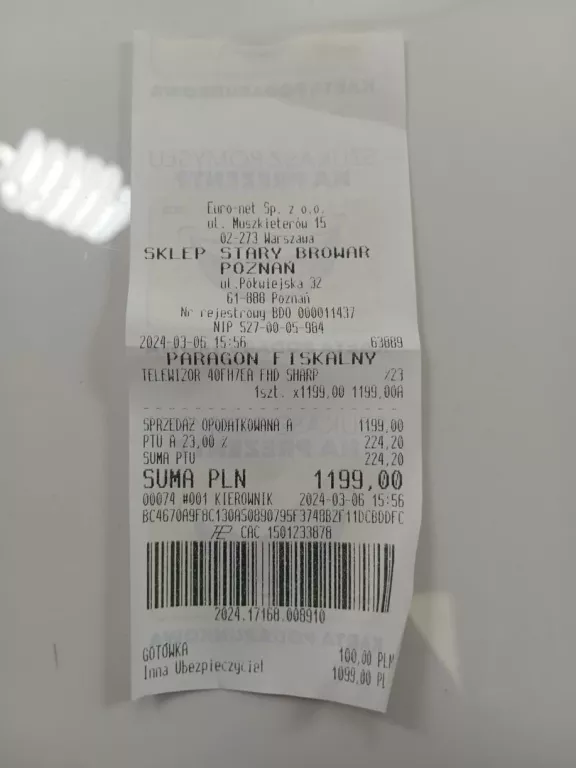 TV SHARP 40FH7EA #KOMPLET #IGŁA #GWARANCJA