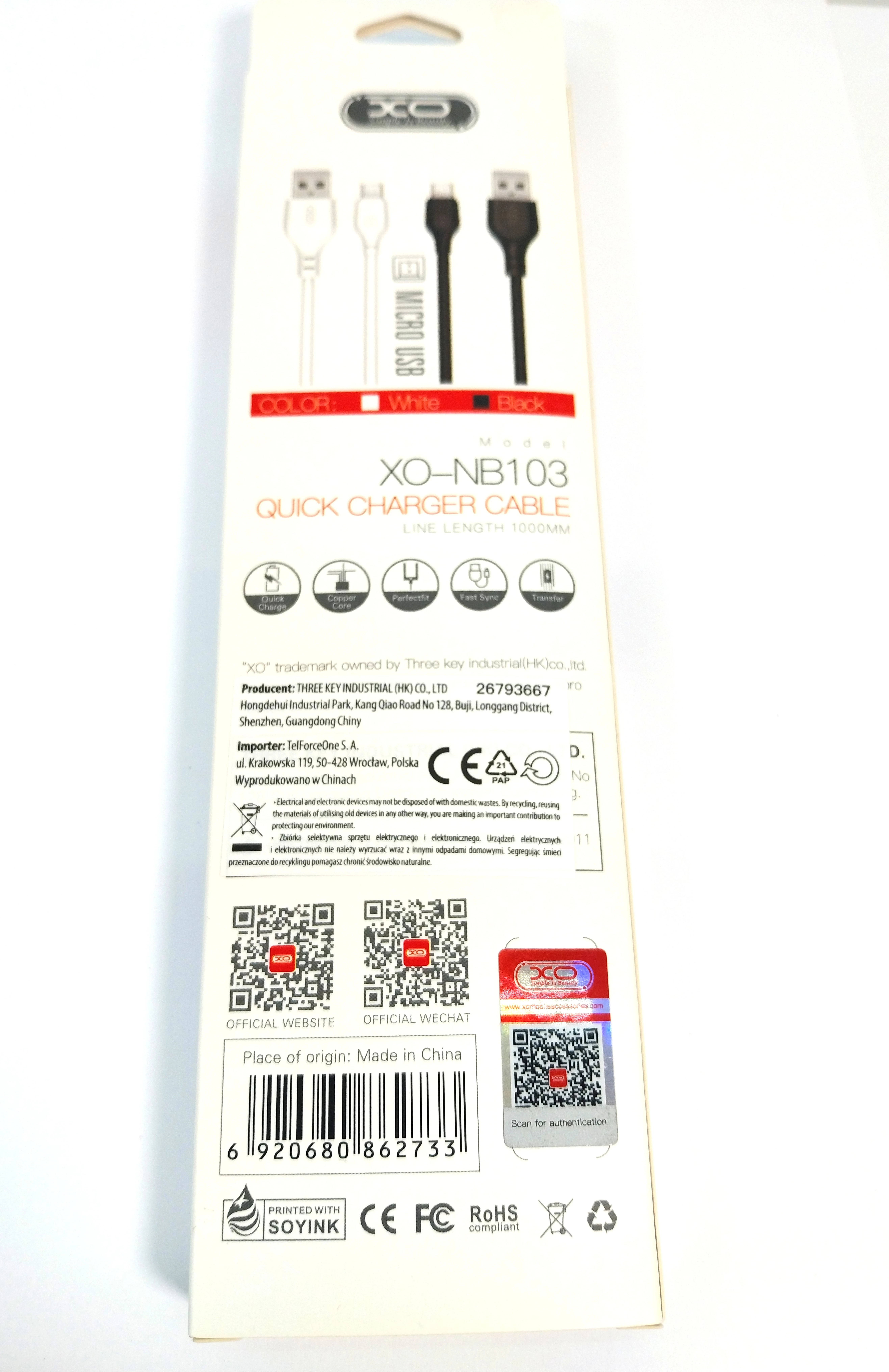 xo-kabel-nb103-usb-microusb-10-m-21a-bialy-ean-gtin-6920680895359