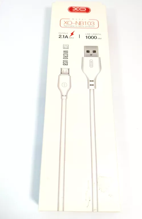 XO KABEL NB103 USB - MICROUSB 1,0 M 2,1A BIAŁY