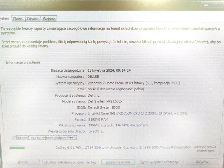 LAPTOP DELL XPS P11F