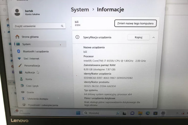 LENOVO IDEAPAD 320 14 " INTEL CORE I7 8 GB / 256 GB