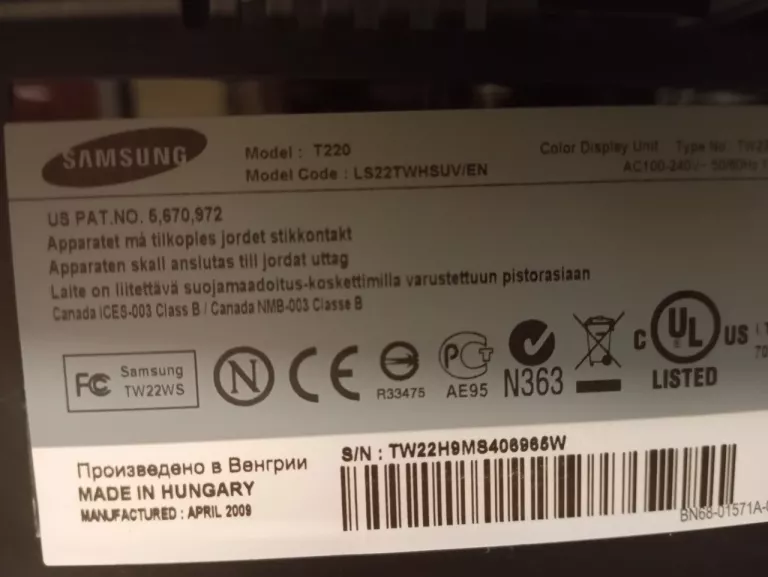 monitor-lcd-samsung-syncmaster-t220-22-cale-ean-gtin-8808987636135