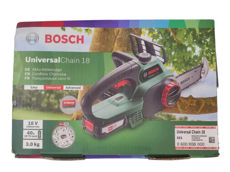 PIŁA AKUMULATOROWA UNIVERSALCHAIN 18 BOSCH 1X2,5AH KOMPLET