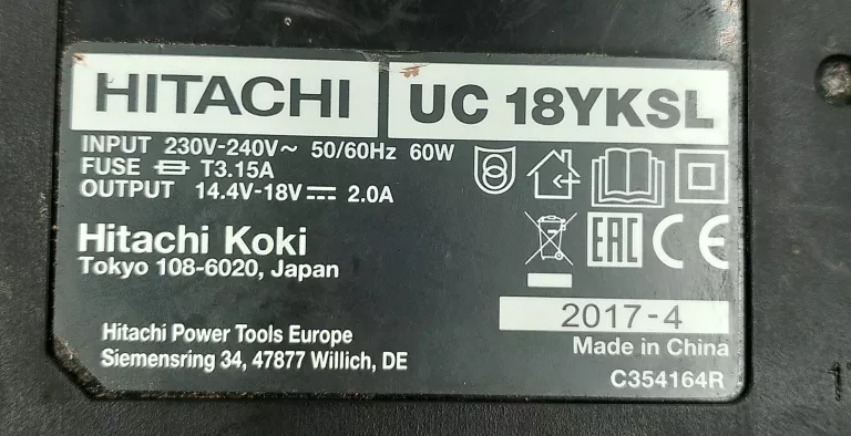 ZESTAW ŁADOWARKA HITACHI UC 18YKSL + AKUMULATOR HITACHI AKKU BSL 1815