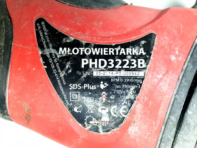 MŁOT WYBURZENIOWY TUCAN TOOLS PHD3223B 1500W SDS PLUS
