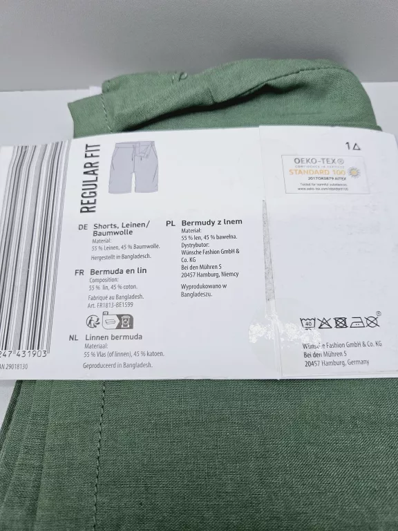 BERMUDY Z LNEM REGULAR FIT ROZMIAR 50