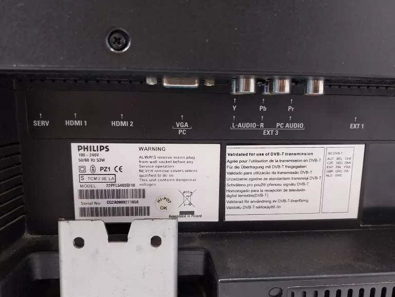 TV LCD PHILIPS 22PFL5403D/10 +DEKODER NIE WŁĄCZA SIĘ !