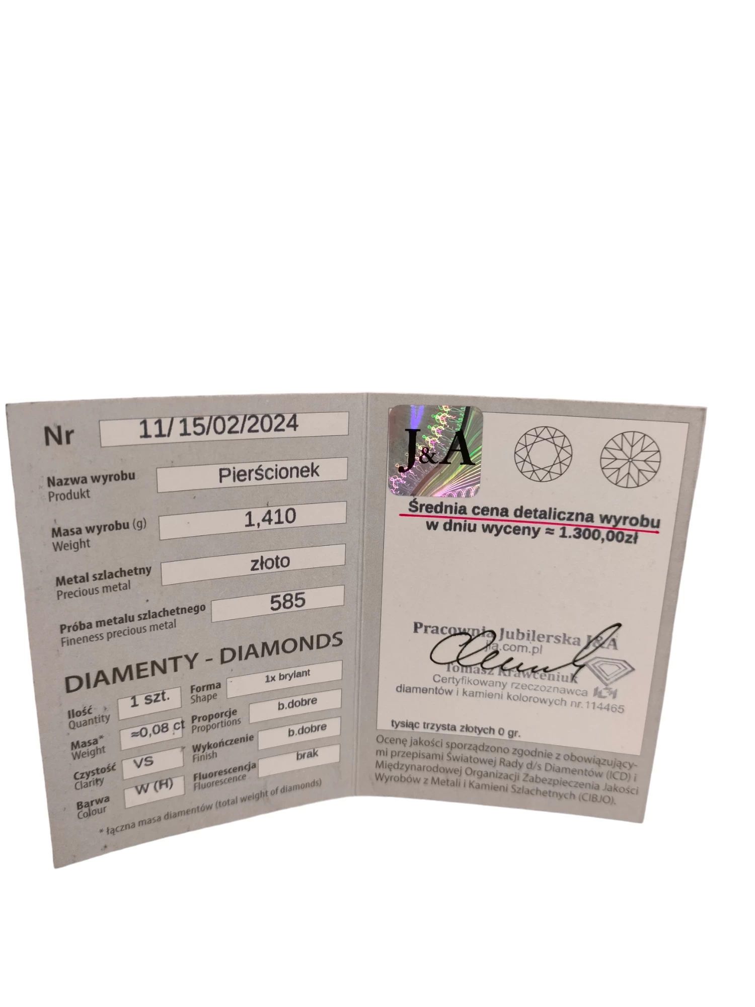 sliczny-zloty-pierscionek-z-brylantem-008ct-stan-11323-2