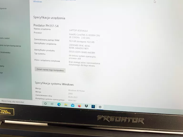 LAPTOP ACER PREDATOR HELIOS 300 I5 16GB GTX 1650TI