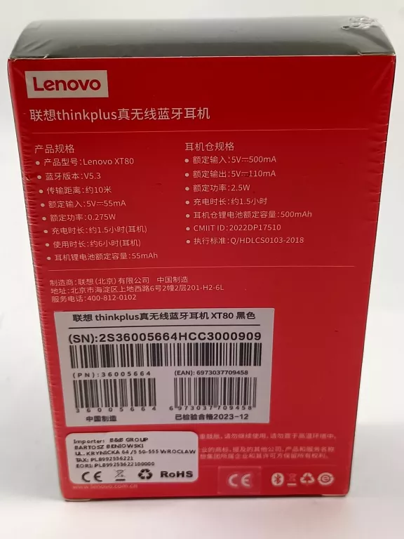SŁUCHAWKI BT LENOVO XT80