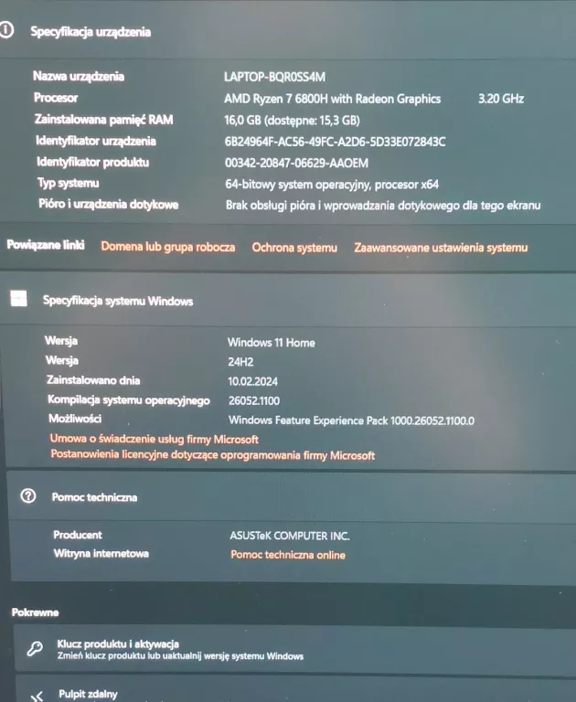 LAPTOP ASUS ROG STRIX G713R RYZEN7 16GB/1TB RTX 3070