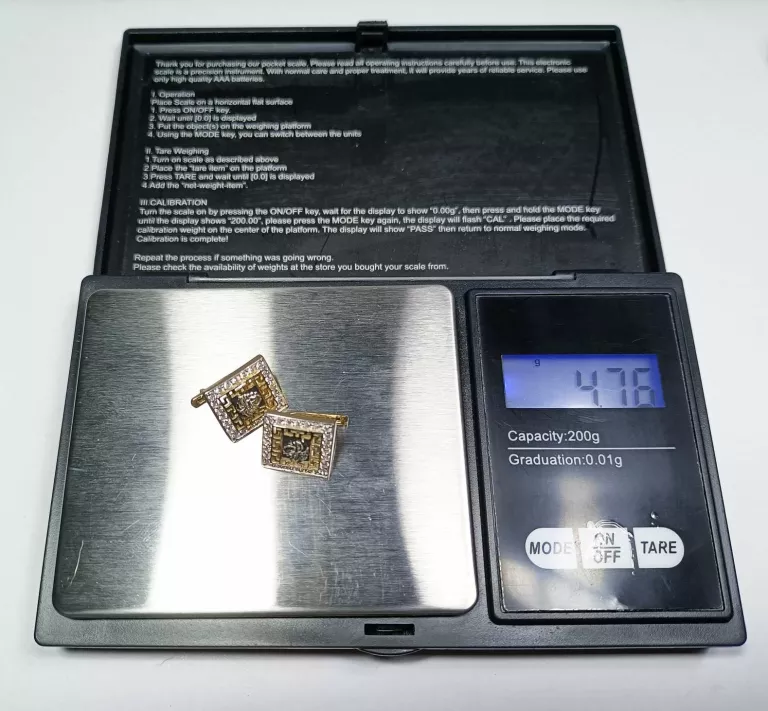 PRZEPIĘKNE ZŁOTE KOLCZYKI WZÓR MEDUZA CYRKONIE P585 4,76G 1,4 CM