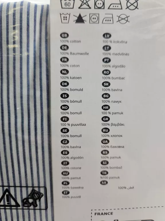 IKEA POŚCIEL BLAVINDA 150X200 50X60 NIEBIESKA/PASKI