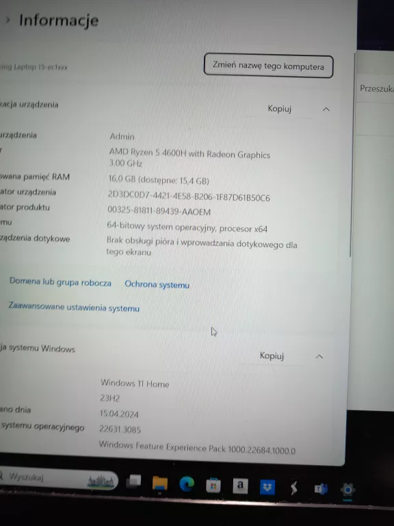 LAPTOP HP PAVILION GAMING TPN-Q229 GEFORCE GTX 1650 AMD RYZEN 5/ 8GBRAM 51
