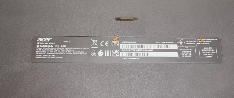 LAPTOP ACER NITRO 5 AN517-54 I9-11900H/16GB/1TB