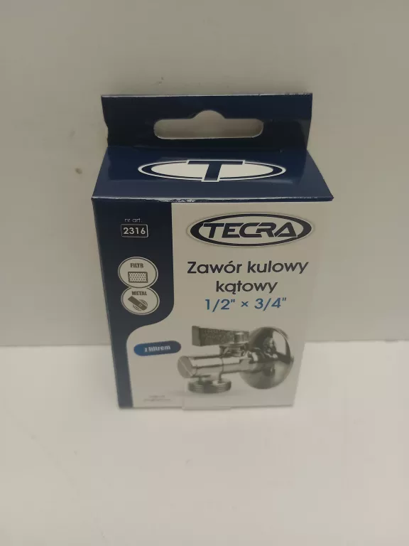 ZAWÓR KULOWY TYCNER 1/2X 3/8'' Z FILTREM DO BATERI 9772