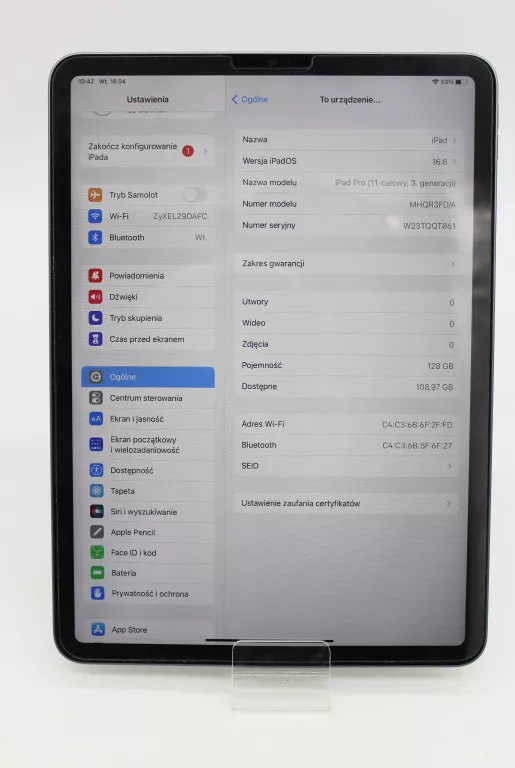 TABLET APPLE IPAD PRO 11'' 3GEN 2021 M1 A2377 128GB SUPER STAN