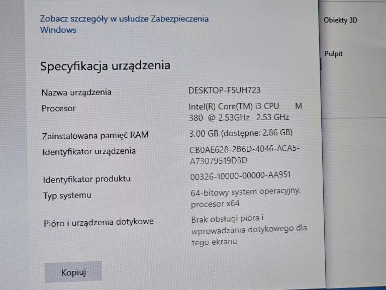LAPTOP ASUS K52F 15,6 " INTEL CORE I3 3 GB / 250 GB
