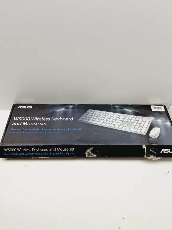 BEZPRZEWODOWY ZESTAW KLAWIATURY I MYSZY ASUS W5000 2,4 GHZ DO 10 M SZARY